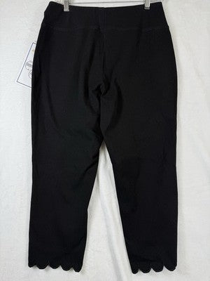 Women With Control Capri Pants Small Petite Scallop Hem Denim Jeans Black New