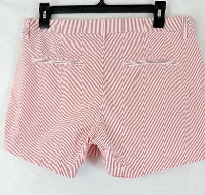 Old Navy Everyday Shorts 10 Womens 4” Pink White Striped Cotton Stretch