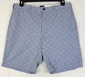 J Crew Gramercy Shorts 35 Mens Blue 9”Horseshoes Horse Print 100% Cotton Chino