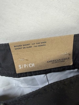 American Eagle Board Shorts Mens Small Black Plaid Swim Trunks New