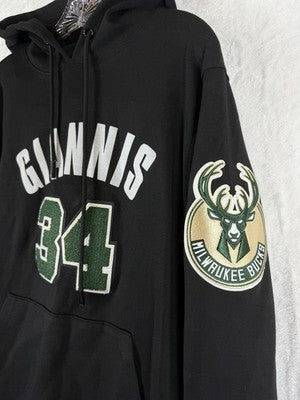 Milwaukee Buck Giannis Antetokounmpo Medium Hoodie Pullover Pro Standard Mens