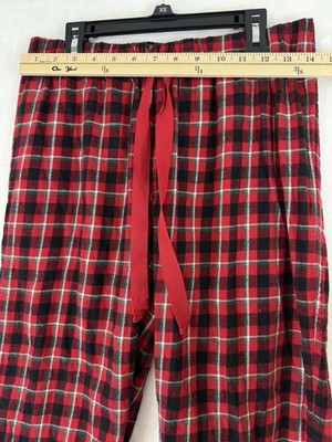 Lands End Flannel Pajama Pants XS Women’s Red Plaid Pjs Bottoms