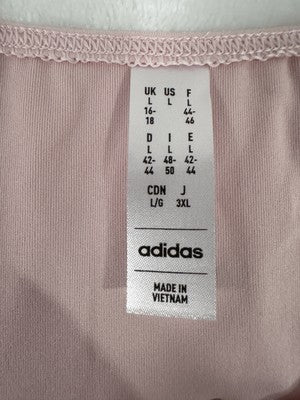 Adidas Womens Yoga Top Large Pink Crop Long Sleeve Workout Shirt NEW