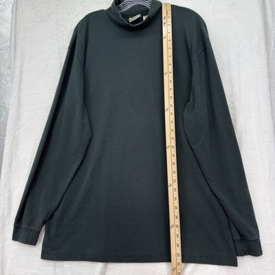 Vintage LL Bean XL Tall Mens Mock Neck Knit Shirt Green Long Sleeve