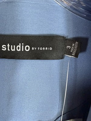 Studio By Torrid Blazer 3 Blue 3X Refined Crepe Cutaway Jacket New NWT