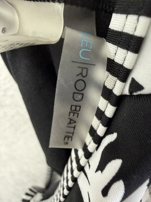 Bleu Rod Beattie Tankini Top 6 Black White Floral Print Swim Swimsuit Womens