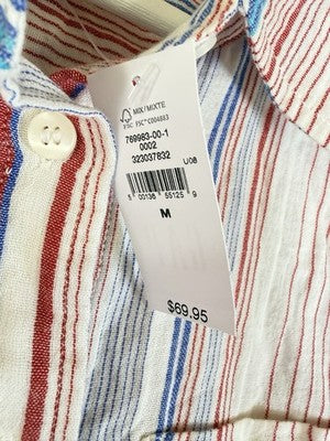 Gap Cotton Gauze Button Down Shirt Medium Women July 4th Red White Blue Top New