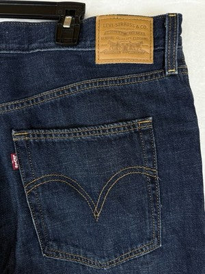 Levis Ribcage Wide Leg 33 Jeans Womens 33x32 Blue High Rise