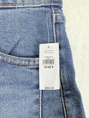Gap High Rise Stride Ankle Wide Leg Jeans 00 Petite 24 Women NWT Raw Hem Blue