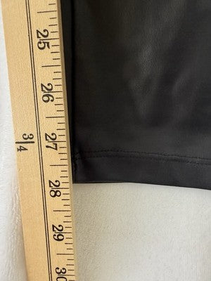 Clara Sun Woo Large Pants Black Faux Leather Pull On Womens