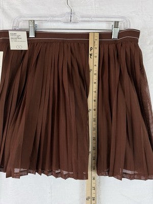 Calia Pleated Tennis Skort Large Brown Womens Skirt W/ Shorts New NWT