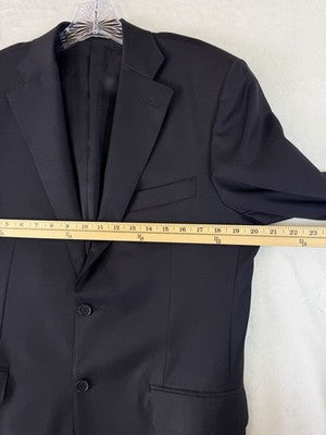 Canali Blazer 38R Black 100% Wool Mens Jacket Made In Italy