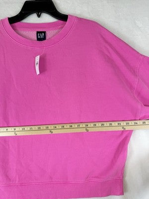 Gap Vintage Soft Wedge Crewneck Sweatshirt Medium Women Pink Long Sleeve Top New