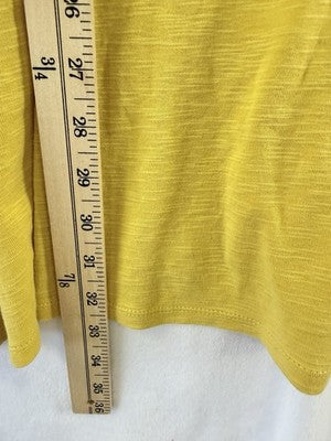 J Jill 4X Top Pima Seamed Elbow Sleeve Tunic Yellow Womens Plus Size Knit Cotton