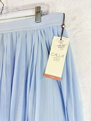 Calia Pleated Tennis Skort XL Blue Womens Skirt W/ Shorts New NWT