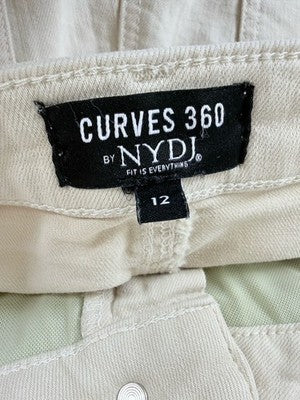 Curves 360 By NYDJ Jeans 12 Womens Beige Tan Denim Slimming