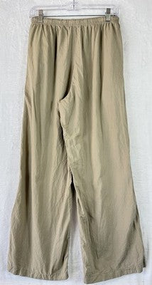 Uniqlo Linen Blend Easy Pants Medium Beige Tan Womens Straight Leg Pull On