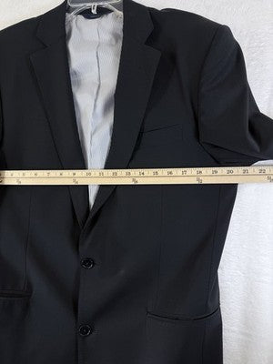 Brooks Brothers Jacket 40L Black Suit Blazer Explorer Regent Fit Wool Blend Mens