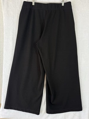 Max Studio Cropped Wide Leg Pants XL Black Pull On Womens