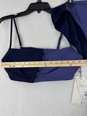CALIA Womens Swim Bikini XL Top Bottom Set Looped Front Purple Swimsuit New NWT