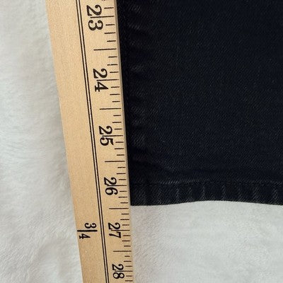Ann Taylor Loft Jeans 10 Curvy High Rise Straight Leg Button Fly Black Denim Won