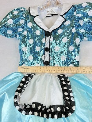Weissman Dance Costume Child IC 7 8 Girls Soda Shop Rock Blue Dress Dancewear