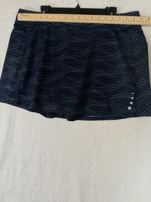 LL Bean Swimsuit Bottom XL Womens Skort Skirt W/ Shorts Blue Swim Tankini