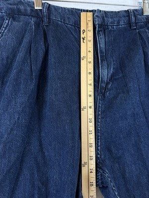 Gap Womens Jeans 16 365 High Rise UltraSoft Pleated Denim Trousers Dark Blue New