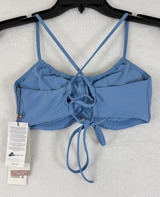 Calia Swim Top Small Bikini Tranquil Blue Tie Back Womens Swimwear New NWT