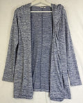 Gap Softspun Hooded Cardigan Small Open Front Blue Jersey Knit Women