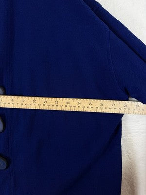 Eleven Stitch Design Cardigan Medium Blue Artsy Lagenlook Art To Wear Womens