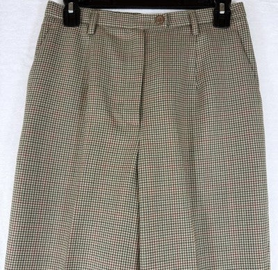 Pendleton Wool Pants 8 Petite Brown Houndstooth Made In USA Lined 8P Vintage