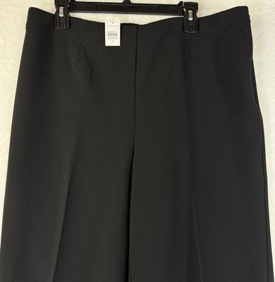 Ann Taylor Wide Leg Crop Pants 14 Women Black New NWT