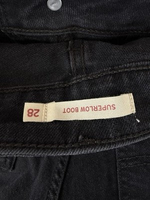 Levis Superlow Bootcut Jeans 28 Black 28x34 Womens Low Rise Boot Cut Levi’s New