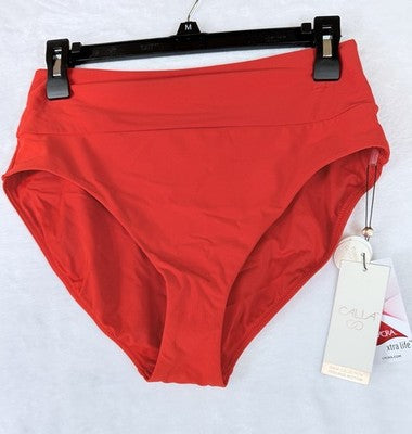 Calia Bikini Bottom Medium Red High Rise Wide Band Womens Swim Swimwear New NWT