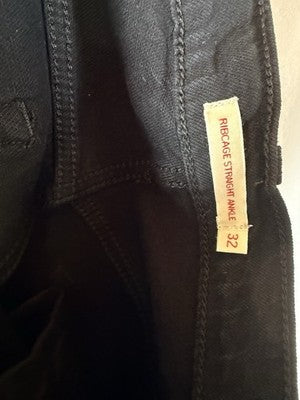 Levis Ribcage Straight Ankle Jeans 32 Womens 32x29 Black Levi’s New NWT