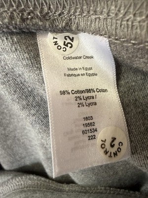 Coldwater Creek Endless Comfort Slim Leg Pants Medium Gray Knit Pull On Womens