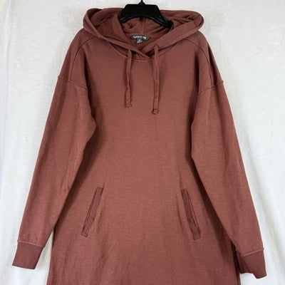Toad & Co Dress Medium Follow Through Hooded Hoodie Long Sleeve Rust Sweatshirt
