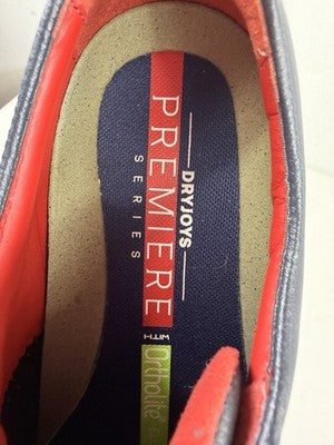FootJoy DryJoys Golf Shoes 10.5 Men Premiere Series Flint Spikeless Blue Leather