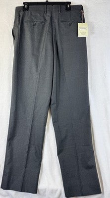 Merona Flat Front Suit Pants 34x34 Gray Windowpane Plaid New NWT