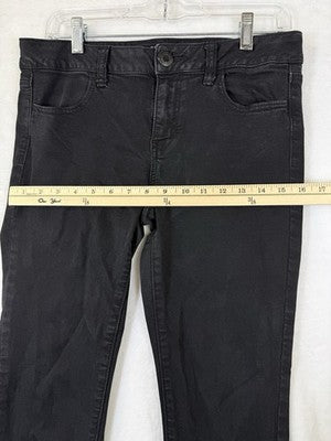 American Eagle Jeans Women 10 Short Jeggings Black Skinny Denim