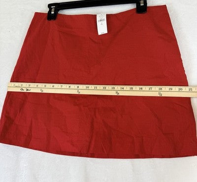 Gap Linen Blend Mini Skort Medium Tall Women Red Skirt W/ Shorts New