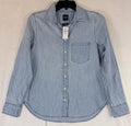 Gap Denim Shirt Womens XS Petite Blue Long Sleeve Button Up Top Cotton New NWT