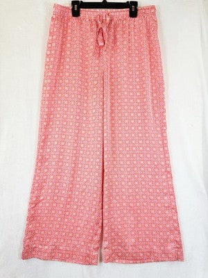 J Crew Pajama Pants Medium Satin Pink Print Womens
