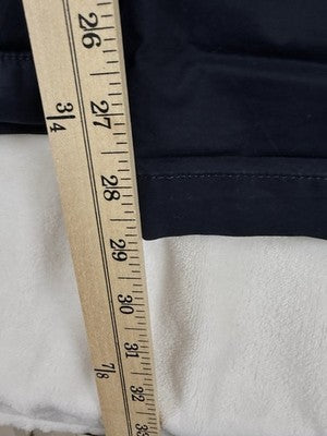 Talbots Easy Drawstring Pants 14W Navy Blue 100% Cotton Pull On Womens