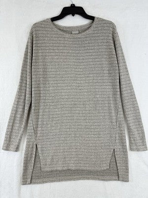 Chicos Tops Size 0 Tunic Top Beige Tan Knit Long Sleeve Womens Small