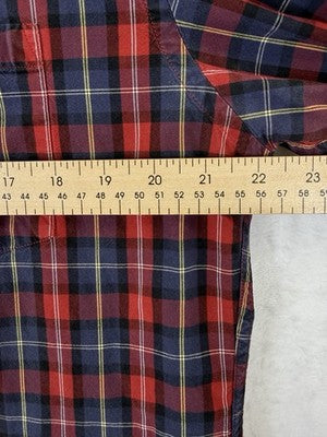 J Crew Shirt Mens Large Red Blue Plaid Button Down Long Sleeve Cotton