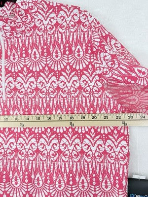 IBKUL Womens Long Sleeve Top XXL 1/4 Zip Mock Neck Pink Barbara 2X Golf