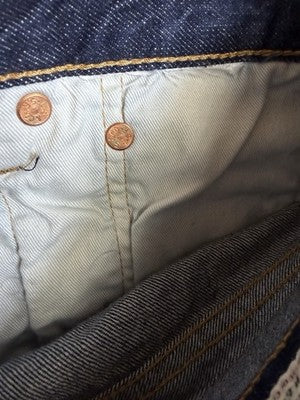 Levis 501 Jeans Mens Button Fly 36x34  Blue Stretch Straight Leg
