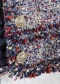 Zara Jacket Women Small Blazer Tweed Boucle Gold Button